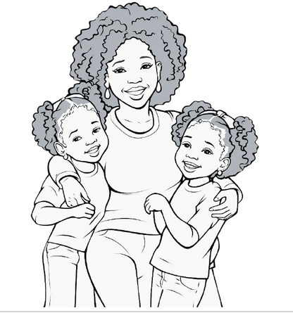 Coloriage - Black Family