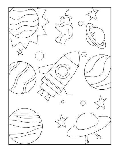 Coloriage - L'espace