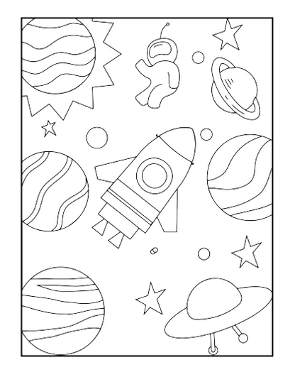 Coloriage - L'espace