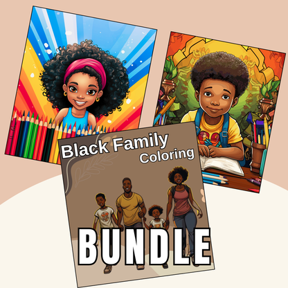 Coloriage - Bundle - Black Family , Black Boys & Black Girls