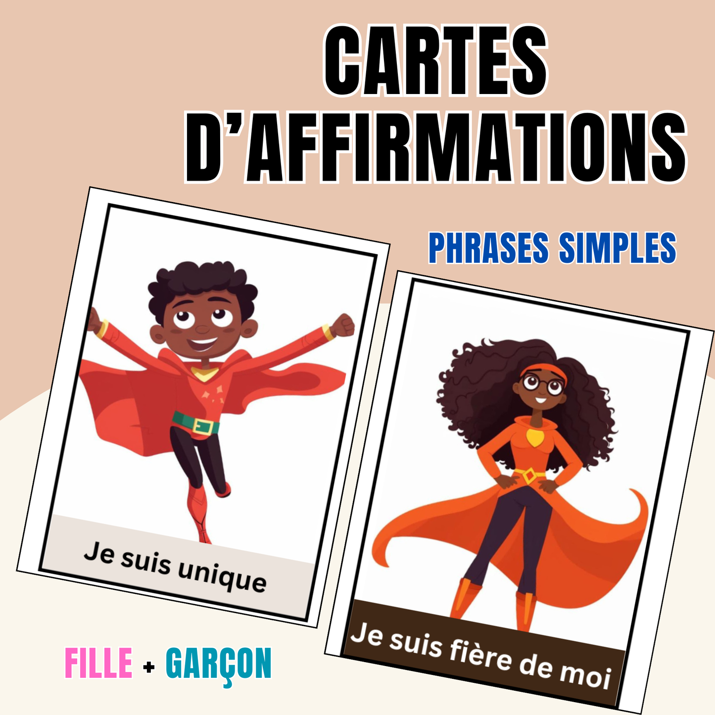 Cartes d'Affirmations Positives - Simples